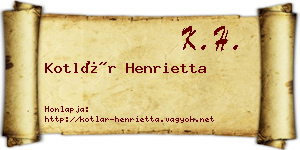 Kotlár Henrietta névjegykártya