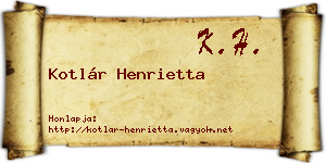 Kotlár Henrietta névjegykártya